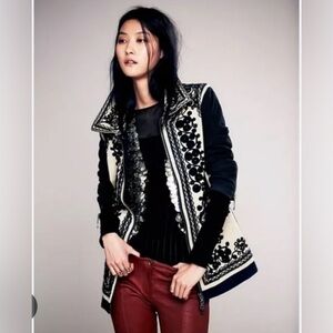 Free People Stitched Quills Embroidered Jacket